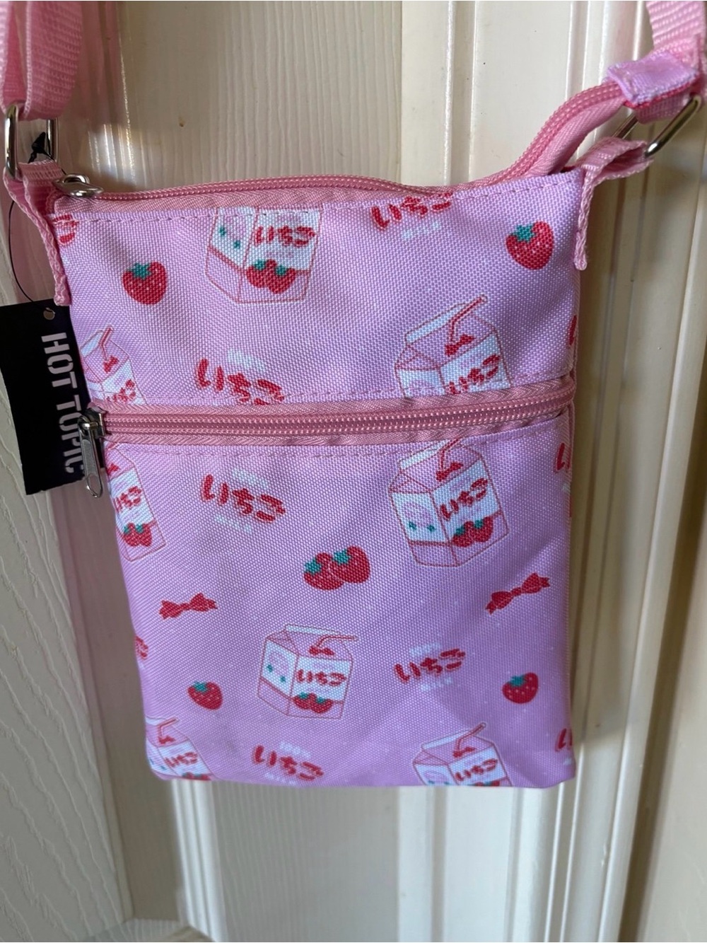 Hot Topic Strawberry Milk Box Crossbody Bag NWT